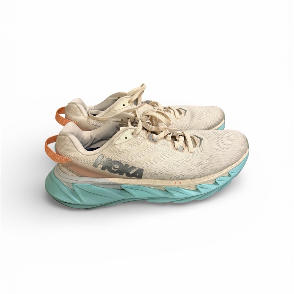 Hoka One One Women's white and Aqua Running Shoes size 9